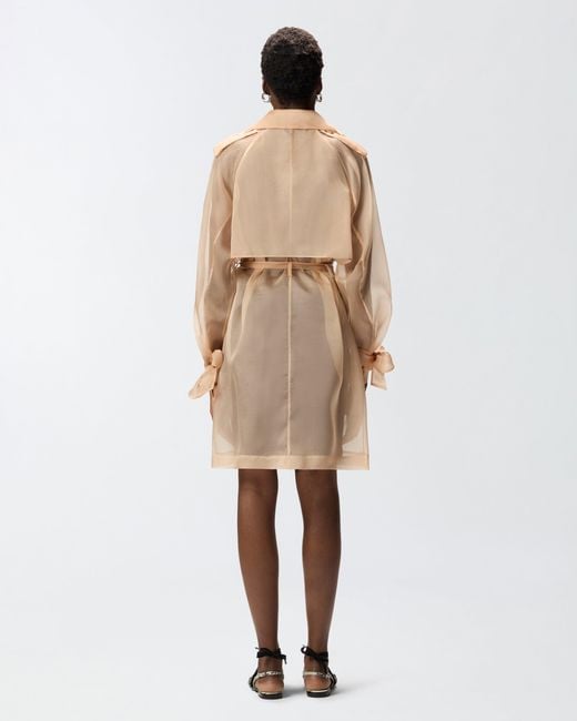 Pinko Natural Silk Organza Trench Coat