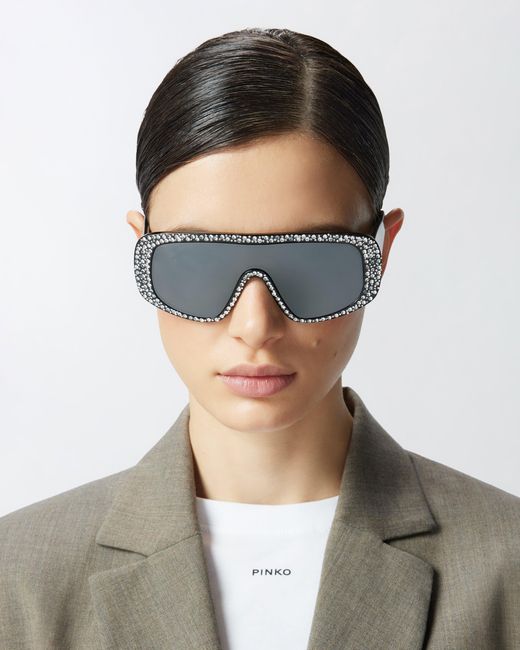 Pinko Blue Stoned Mask Sunglasses