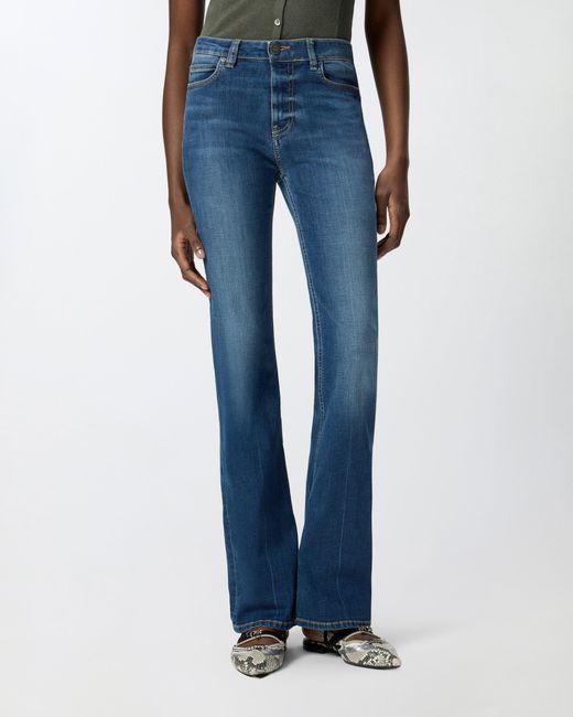 Pinko Blue Flared Stretch Denim Jeans
