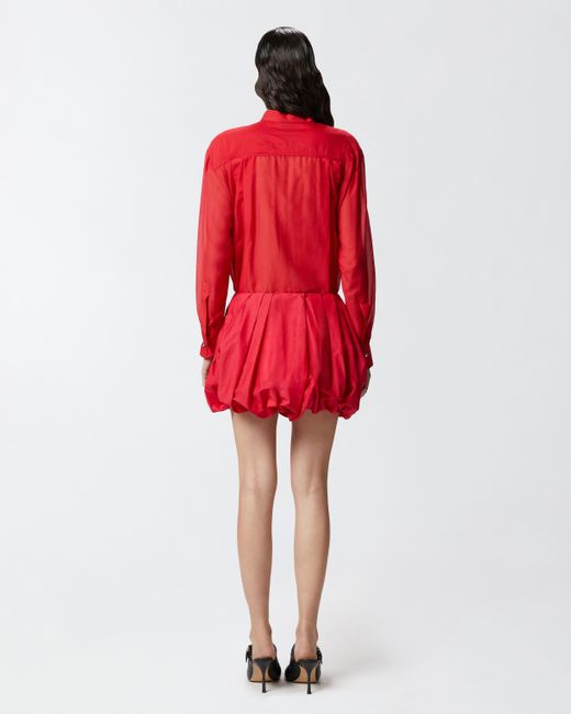 Minigonna Balloon A Pieghe di Pinko in Red