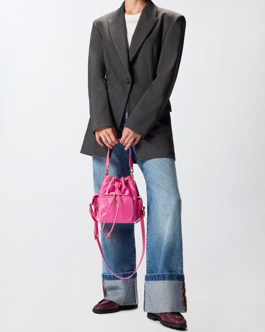 Pinko Pink Small Satin Bucket Bag