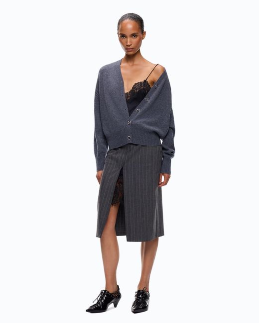 Pinko Blue Wool And Cashmere Cardigan
