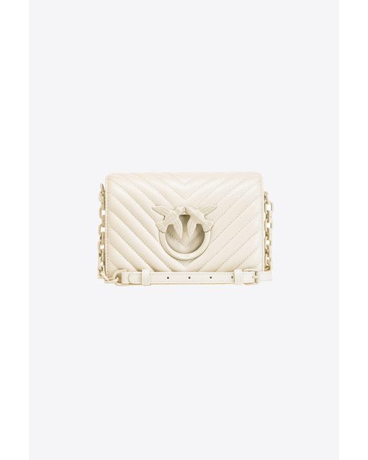 Mini Love Bag Click Chevron Color Block di Pinko in White