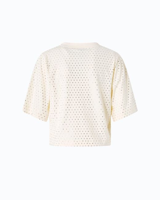 Pinko White T-Shirt With Rhinestones And Logo