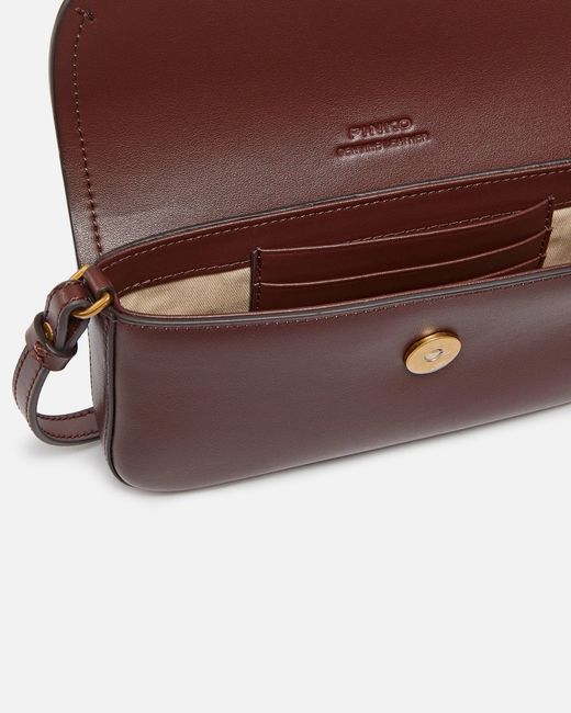 Pinko Purple Saddle Flat Medium Shoulder Bag