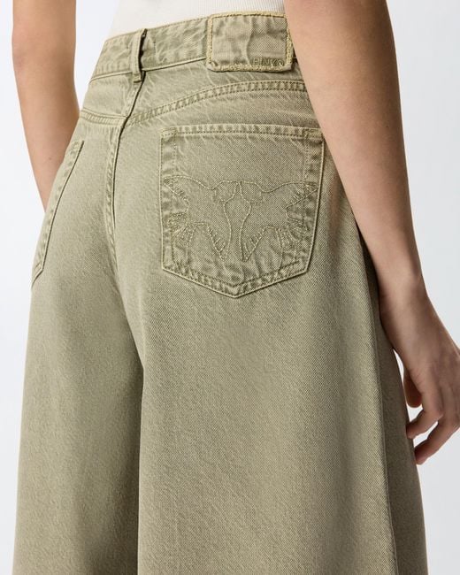 Pinko Natural Long Denim Bermuda Shorts