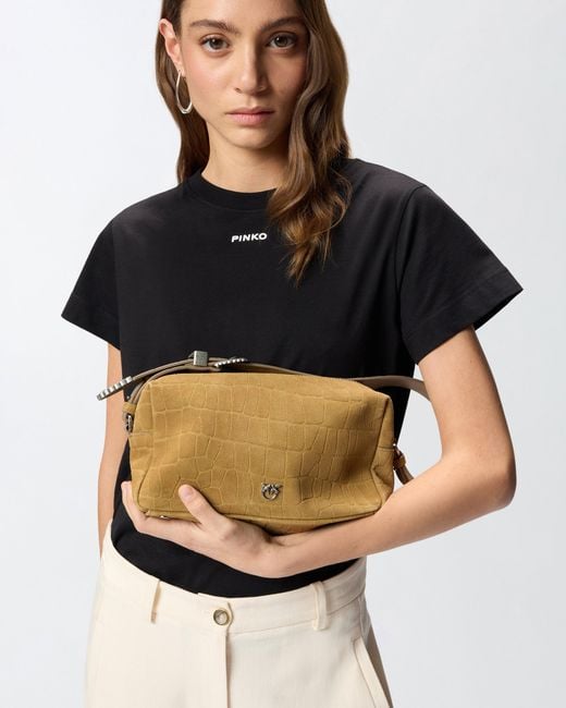 Pinko White Medium Crossbody Bowler Bag