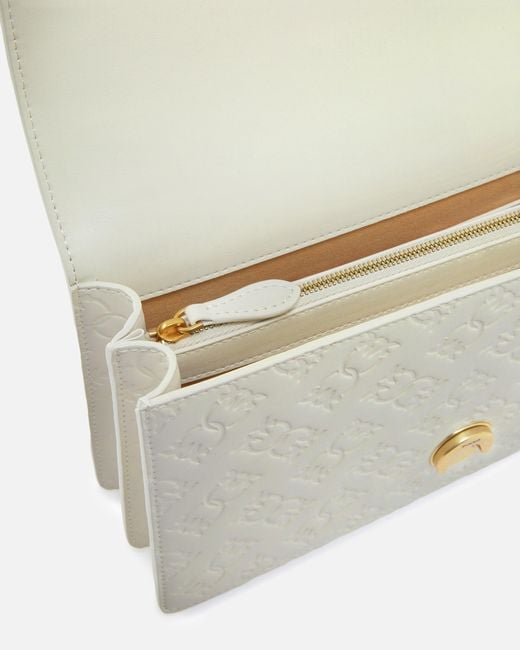 Pinko White Love Bag Leather Crossbody Bag With Logo