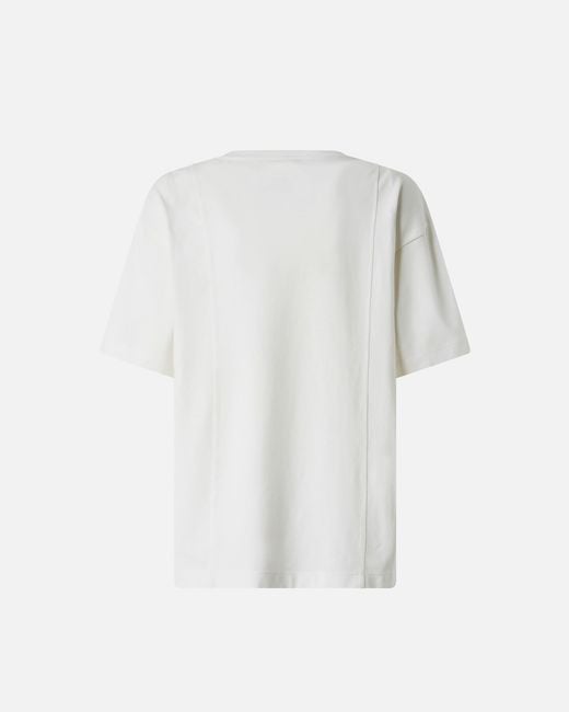 Pinko White T-Shirt With Heart Embroidery