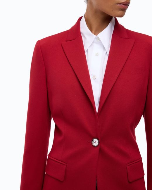 Pinko Red Single-Breasted Blazer