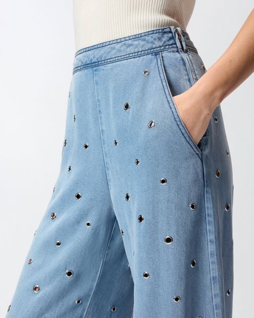 Pinko Blue Denim Jeans With Eyelets