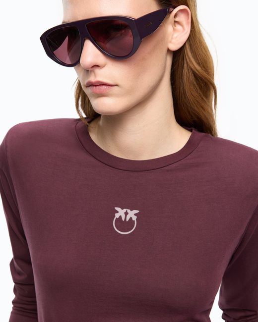 Pinko Purple Sweater With Love Birds Logo