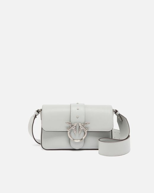 Pinko White Soft Leather Shoulder Bag Mini Love Bag