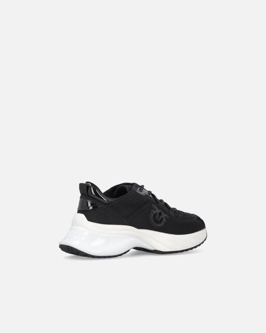Pinko White Ariel Perforated Sneakers With Bird Logo
