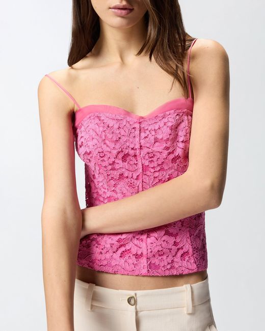 Pinko Pink Lace Bustier Top