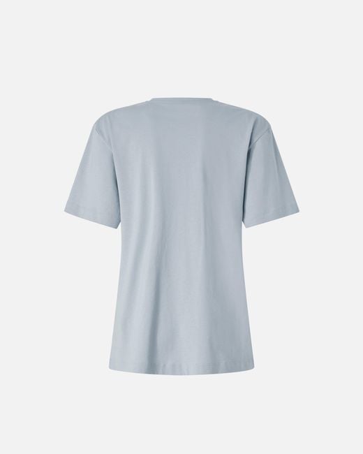 Pinko Blue T-Shirt With Love Birds Jewel Detail