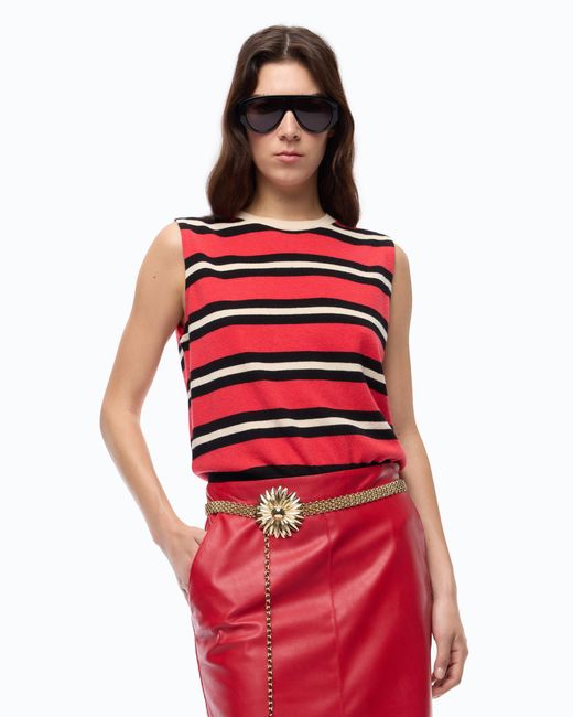 Pinko Red Wool And Cashmere Vest