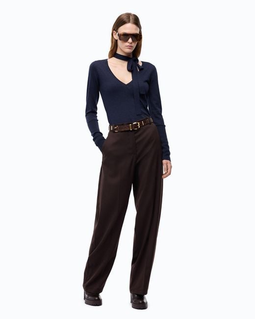 Pinko Brown Barrel-Fit Trousers