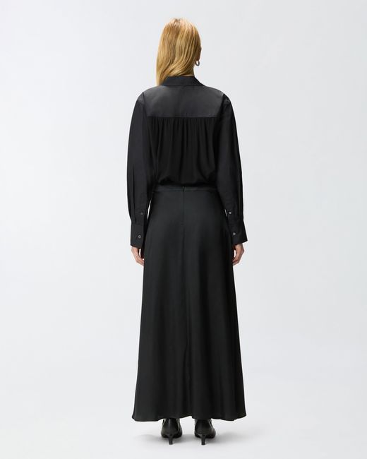 Pinko Black Poplin And Crêpe Shirt