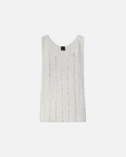 Pinko White Vest Top With Jewel Stripes