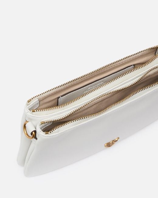 Pinko Natural Leather Mini Double Bag With Shoulder Strap