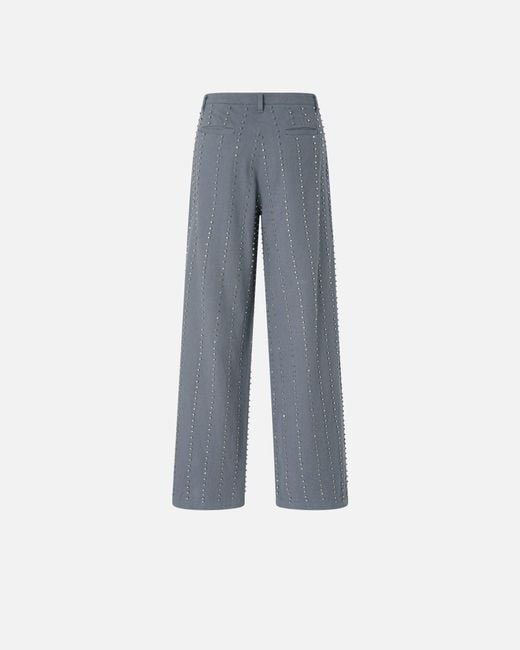 Pinko Blue Trousers With Jewel Stripes