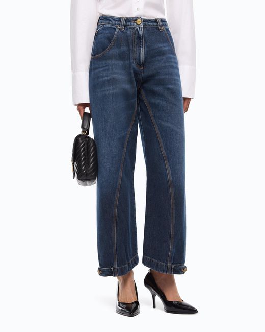 Pinko Blue Straight-Fit Jeans With Workwear Loop