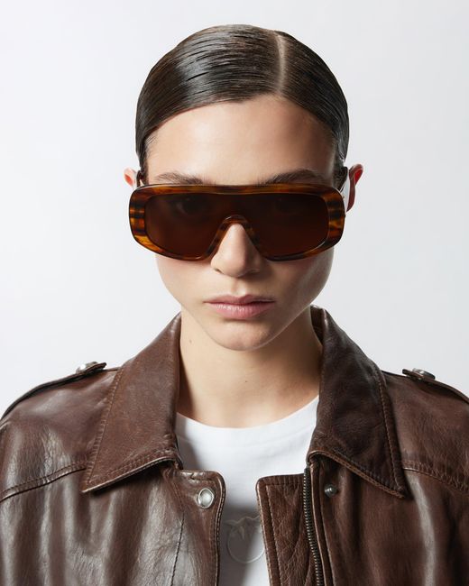 Pinko Brown Oversized Mask Sunglasses