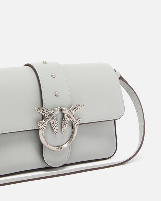 Pinko White Soft Leather Shoulder Bag Mini Love Bag