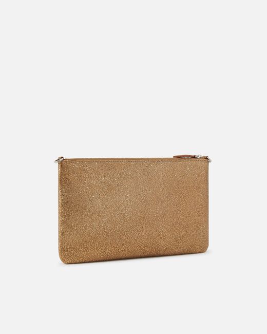 Pinko Natural Small Clutch Bag With A Laminated Leather Feel Galleria, Bronze-Old