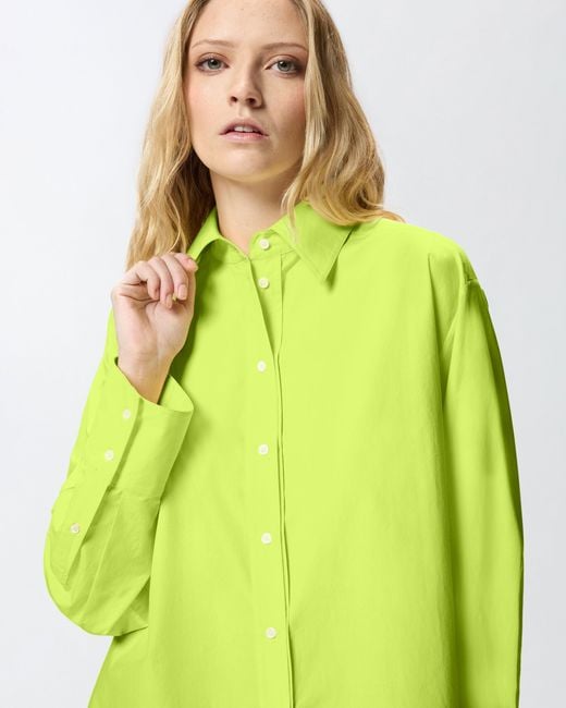 Pinko Yellow Cotton Poplin Shirt