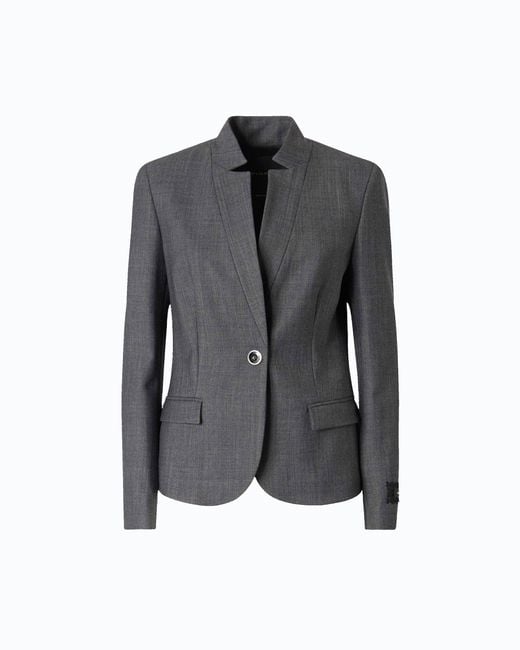 Pinko Gray Tailored Wool-Blend Jacket