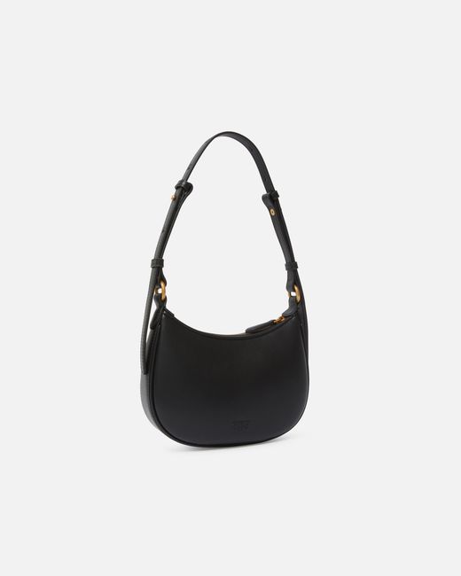 Pinko White Half Moon Baby Leather Shoulder Bag