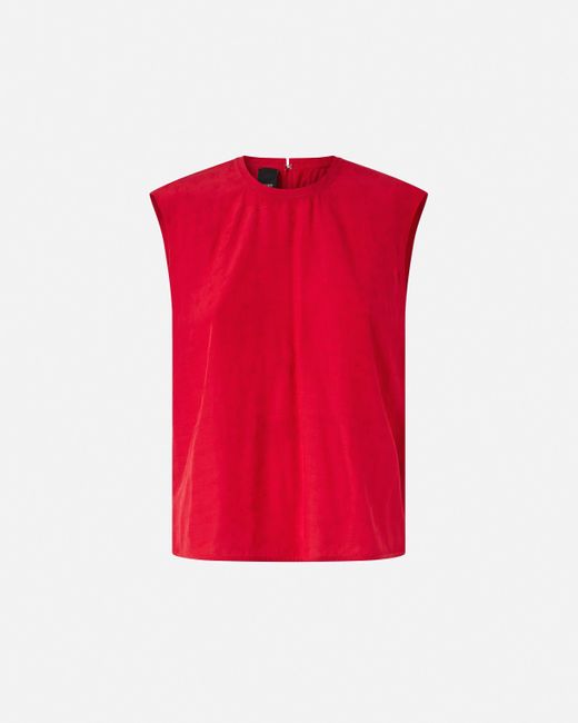 Pinko Red Viscose Jacquard Top