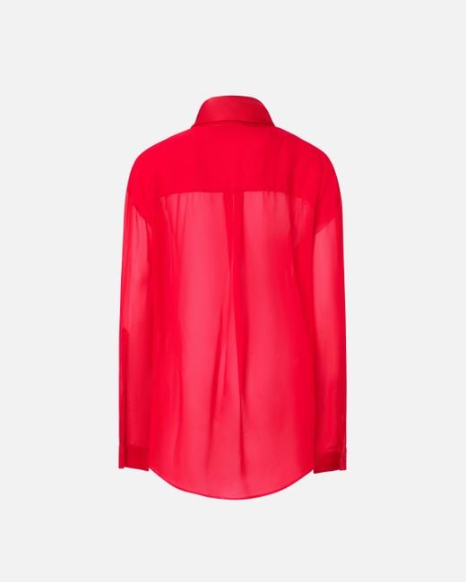 Camicia Elegante Trasparente Con Inserto di Pinko in Red