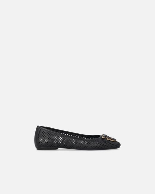 Pinko White Perforated Ballerinas With Love Birds Logo