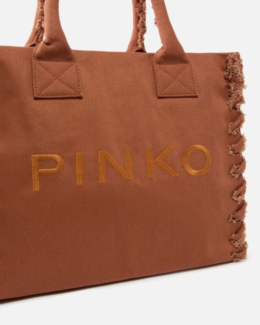 Pinko Brown Medium Beach Shopping Tote