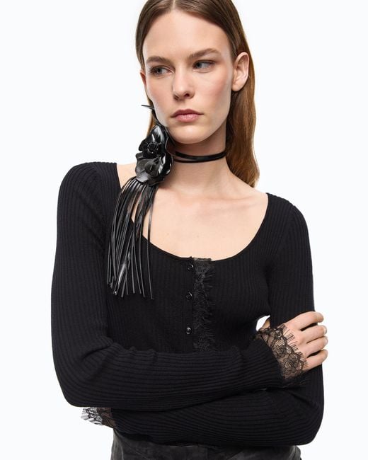 Pinko Black Cropped Cardigan