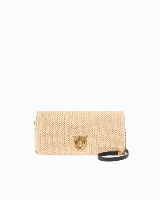 Pinko Natural Love Bag Click Soft Horizontal Classic Medium Crossbody Clutch