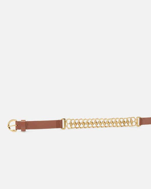 Pinko White Belt With Chain Insert, 2 Cm