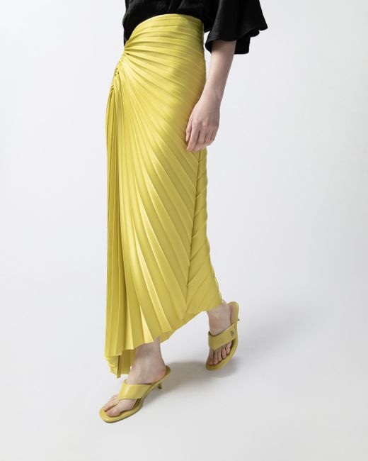Pinko Multicolor Pleated Skirt With Asymmetric Hem