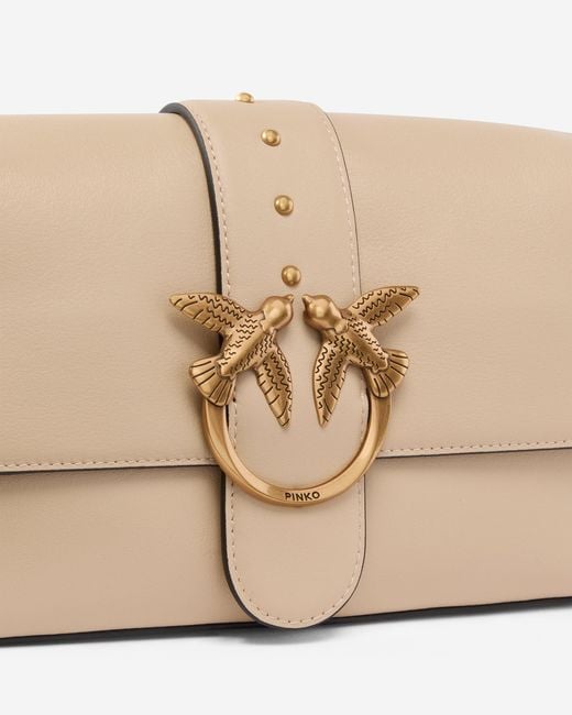 Pinko Natural Soft Leather Love Bag Large Shoulder Bag