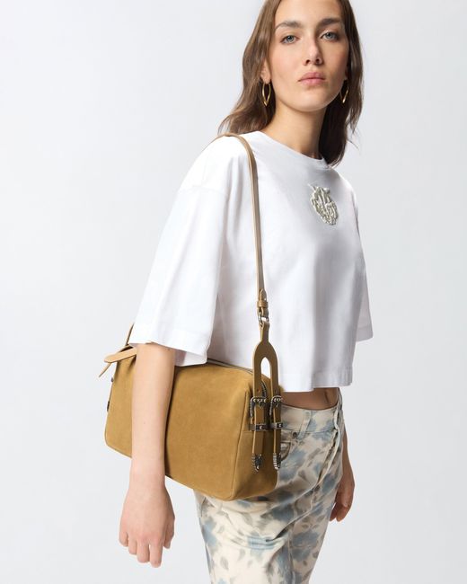 Pinko White Keeper Bag Medium Shoulder Bag