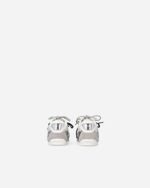 Pinko White Python-Print Sneakers With Double Laces