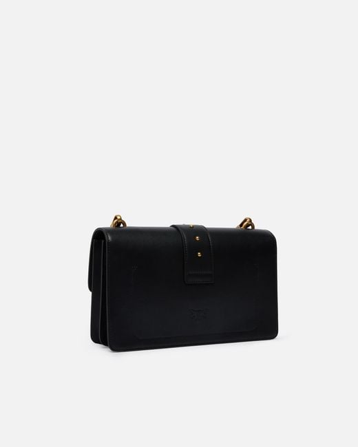 Pinko Black Love Bag One Medium Handbag In Leather