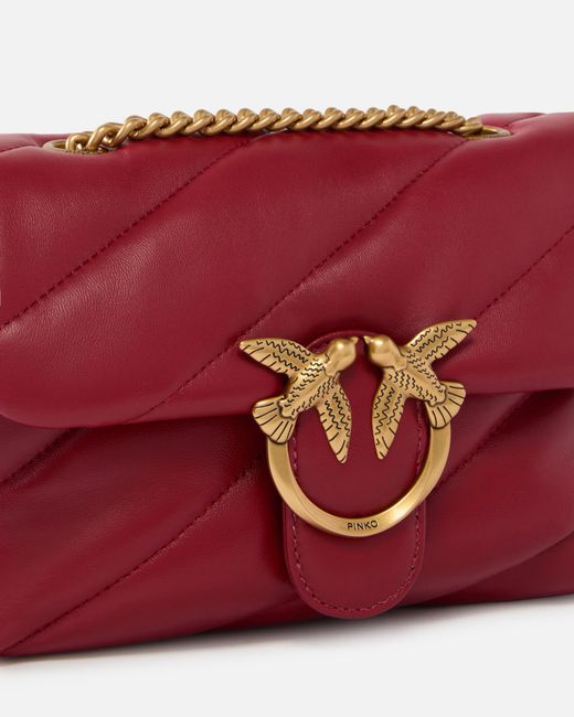 Pinko Red Small Shoulder Bag Love Bag Puff Maxi Quilt