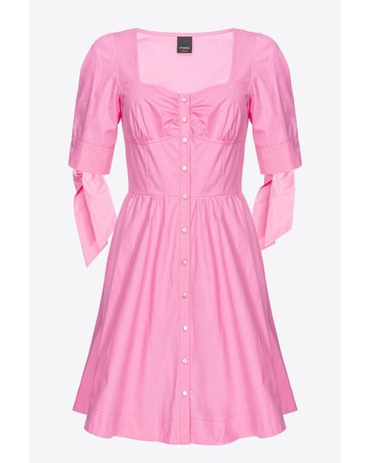 Pinko Pink Cotton Poplin Dress