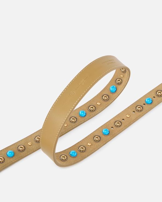 Pinko White Suede Belt With Studs, 3 Cm