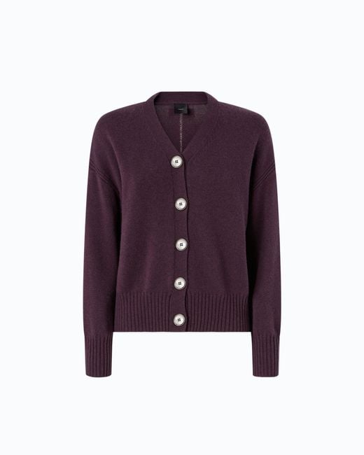 Pinko Purple Wool And Cashmere Cardigan