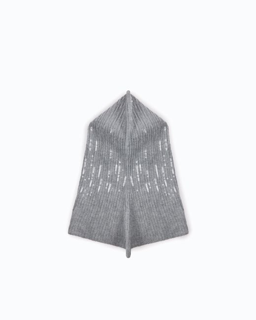 Pinko Gray Balaclava With Drawstring And Sequins